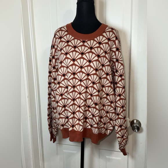 Daniel Rainn Tops - NWT Women's plus size 2X sweater Daniel Rainn Rust‎ and Cream Knit Sweater